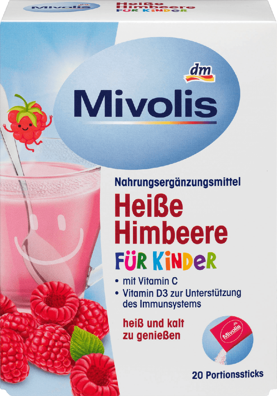 Гарячий напій проти застуди для дітей Mivolis Himbeere für Kinder, 20 шт.
