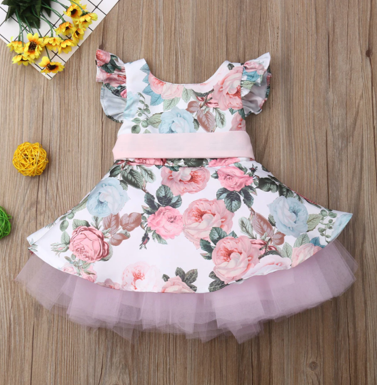 Праздничное платье принцессы до 2 рокiвGirl Dress 2021 vestido roxo para meninas com flores