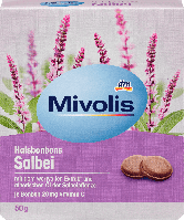 Леденцы от кашля Mivolis Salbei с маслом шалфея и витамином С, 50 гр.(20 шт)