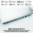 Док станція 15-в-1 Promate BaseLink-Pro USB-C PD/HDMI/VGA/DisplayPort/3xUSB 3.1/2xUSB-C 3.1/2xUSB 2.0/RJ45/SD (baselink-pro.black), фото 2