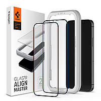 Захисне скло Spigen для iPhone 12 / 12 Pro Glas.tR AlignMaster (2 шт.), Black (AGL01802)
