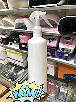 Бутылочка спрей с тригером 500мл пластик белый для жидкости тара