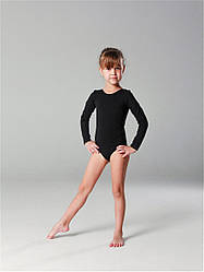 Купальник з довгим рукавом для гімнастики та хореографії, чорний