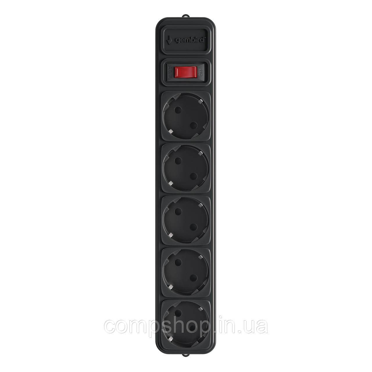 Мережевий фільтр Gembird SPG5-G-6B 1.8 м 5 розеток Black