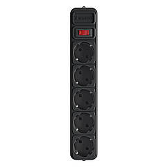 Мережевий фільтр Gembird SPG5-G-6B 1.8 м 5 розеток Black