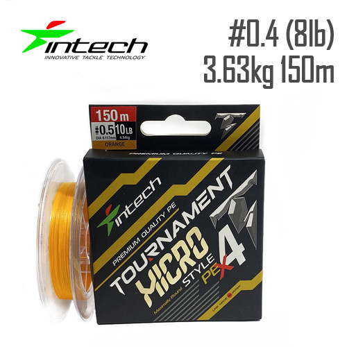 Шнур плетений Intech Tournament Micro Style PE X4 150m #0.4 (8lb / 3.63 kg)