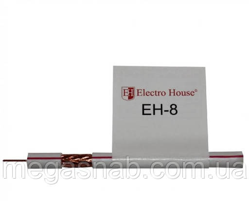 Телевізійний TV кабель ElectroHouse EH-8 CU 1.02мм екран 48% фольга ПВХ