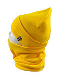 Вязаная шапка с Buff снуд КАНТА унисекс размер взрослый, желтый (OC-096), фото 2
