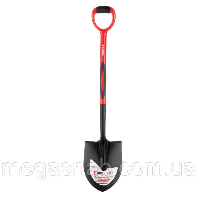 Лопата Intertool штикова 217*290*1050мм ручка фіберглас FT-2013
