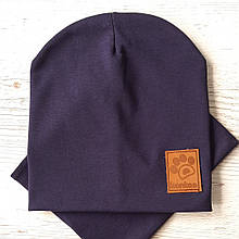 Детская шапка с хомутом КАНТА размер 52-56, синий (OC-130)