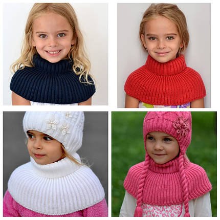 В'язаний снуд манішка для дітей та дорослих, Шарфи та манішки для дівчаток хлопчиків чоловіків жінок, фото 1