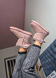 Уги жіночі Ugg Mini Bailey Bow Pink замшеві рожеві, фото 5