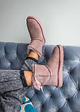 Уги жіночі Ugg Mini Bailey Bow Pink замшеві рожеві, фото 6