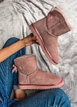 Уги жіночі Ugg Mini Bailey Bow Pink замшеві рожеві, фото 10