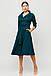 Вишукане класичне плаття, темно-зелене, фото 2