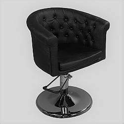 Перукарське крісло для клієнта на диску А 005 колір чорний "стиснутий" матовий