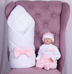 Зимовий комплект на виписку для новонароджених дівчаток набір Classic Girl