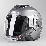 Мотошолом LS2 OF570 Verso Single Mono Open Face Helmet Matte Titanium титан, фото 2