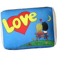 Подушка в форме жвачки синяя Love 34х25х12 см (LP_L002)