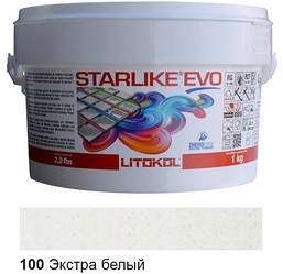 Litokol Starlike EVO 100 ЕКСТРА БІЛИЙ 1 кг - епоксидна двокомпонентна затірка - Сold Collection