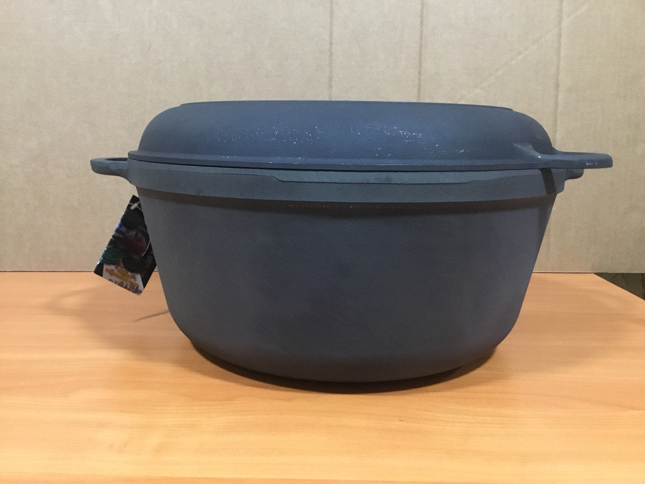 Казан чавунний із чавунною кришкою сковорідкою 10 л, фото 1