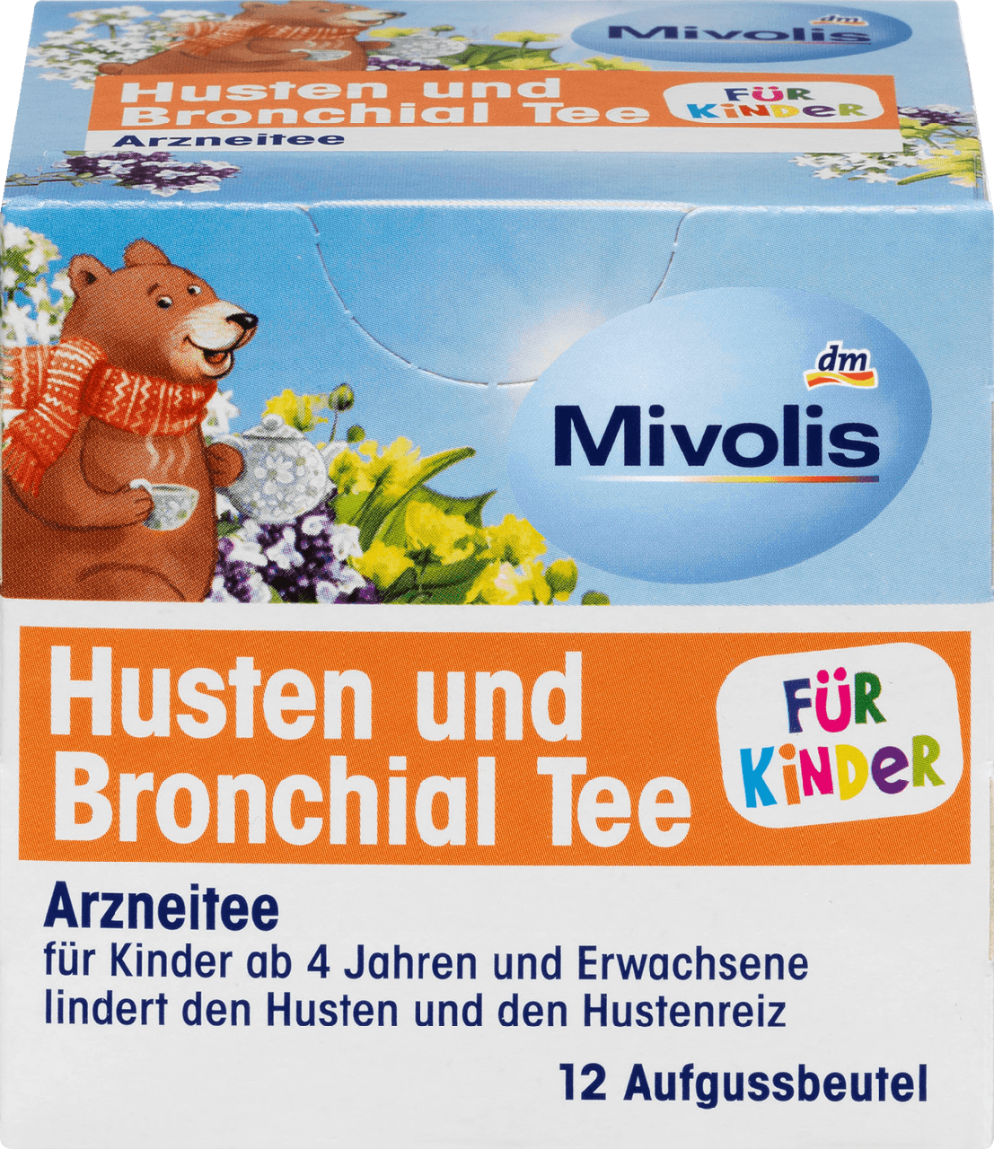 Лікувальний чай від кашлю для дітей Mivolis Husten und Bronchial, 12 шт., фото 1