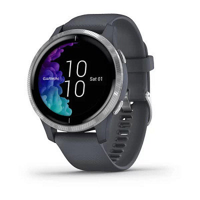 Смарт-годинник Garmin Venu сріблястий, червоний граніт