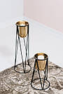 Підсвічники святкові REMY-DEСOR металеві Олімп золотого кольору в наборі 2 шт. висота 51 см і 31 см, фото 5