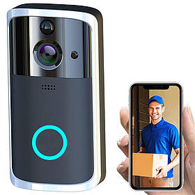 Бездротовий відеодзвінок з датчиком руху HD Wi-Fi Eken V5 Black Bluetoth відео дзвінок око на двері