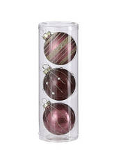 Ялинкові кульки 3 шт, 7 см, "House of Seasons" скло, колір рожевий