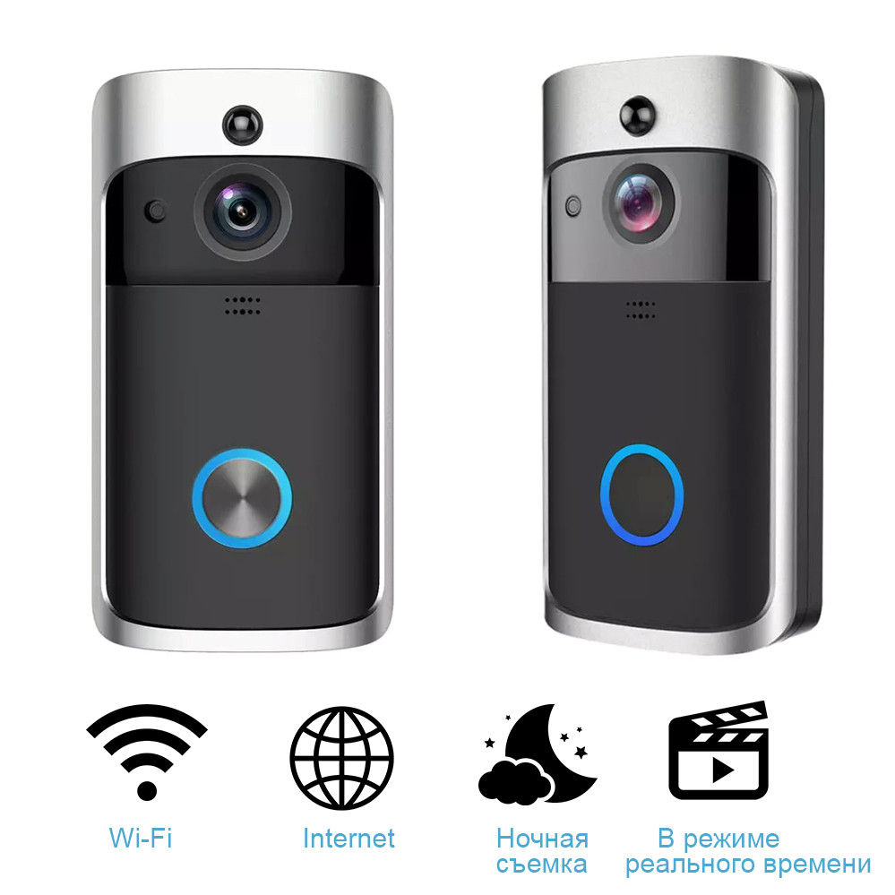 Беспроводной видеозвонок с датчиком движения HD Wi-Fi Eken V5 Black Bluetoth видео звонок глазок на дверь - фото 5 - id-p1278717320
