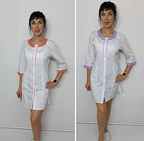 Медичний жіночий халат Ліза бавовна три чверті рукав