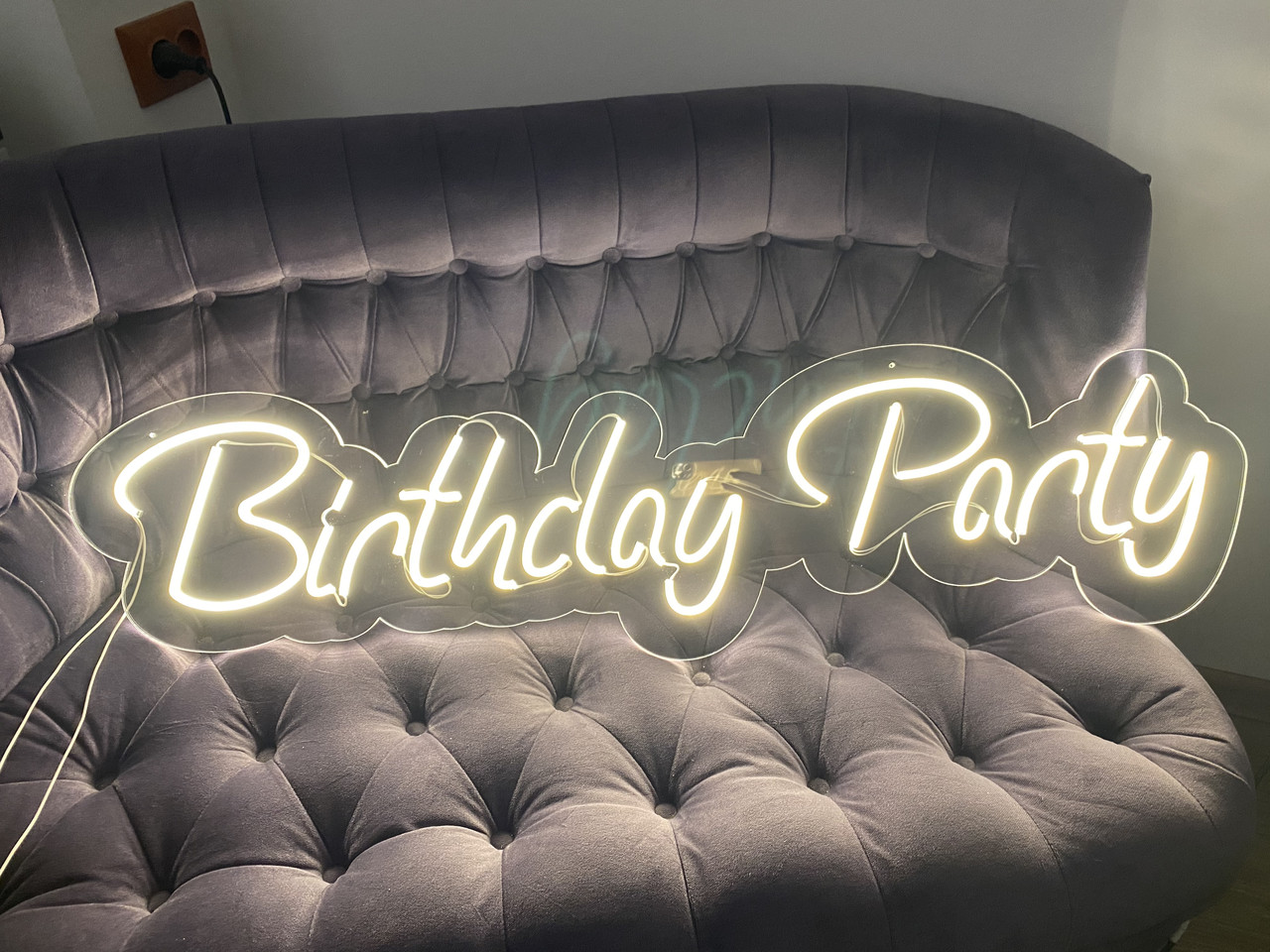 Неоновий напис "Birthday Party" на акриловій основі Manific Decor, фото 1