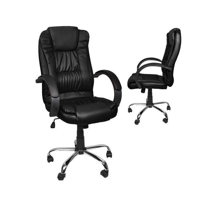 Комп'ютерне крісло офісне з екошкіри Malatec чорне 8983