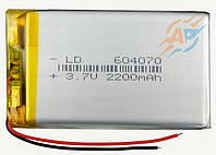 Аккумулятор литий-ионный 2200mAh 3.7V 604070 для навигаторов видеорегистраторов