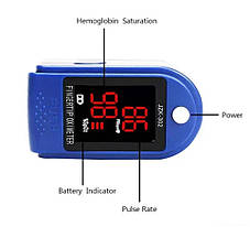 Пульсоксиметр Fingertip Pulse Oximeter LK87 | Пульсометр оксиметром на палець | Бездротовий вимірювач пульсу, фото 3