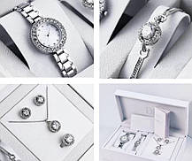 Годинник подарунковий набір DIOR silver  ⁇  Подарунковий набір аксесуарів для дівчат, фото 3