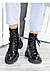 Жіночі демісезонні Черевики берці шкіряні лакові чорні на шнурівці низькому ходу 36-40 розмір, фото 6