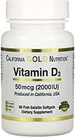 Витамин D3, 2000 МЕ 90 капс California Gold Nutrition USA