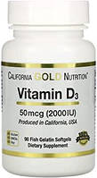 Вітамін D3, 2000 МО 90 капс California Gold Nutrition USA