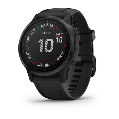 Смарт-годинник Garmin Fenix 6S Pro чорний з чорним ремінцем, фото 1