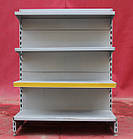 Торговий двосторонній (гострий) стелаж «Модерн» 130х95 см., сірий, Б/у, фото 2