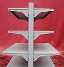 Торговий двосторонній (гострий) стелаж «Модерн» 130х95 см., сірий, Б/у, фото 10