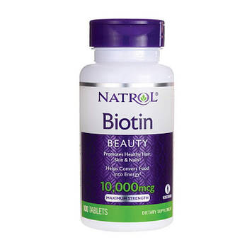Біотин Natrol Biotin 10,000 mcg (100 tab) без смаку