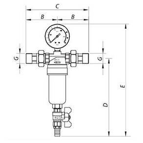 Фільтр самоочисний із манометром 1/2" KR.1250 Czech Product, фото 2