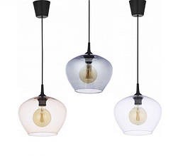 Люстра-підвіс TK LIGHTING, 1 плафон скло в трьох різних кольорах прозорий, графіт, бурштиновий.