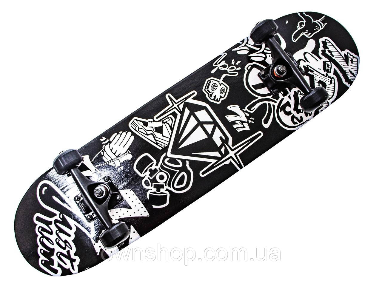 Дерев'яний скейтборд "Scale Sports" JUST NEW, 79*20 см