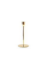 Підсвічник святковий REMY-DEСOR металевий Гамлет золотого кольору для тонкої свічки висота 23 см декор дому