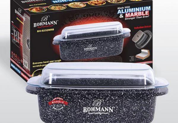 Гусятниця прямокутна Bohmann з мармуровим покриттям 32 см - 5.5 л 6232MRB