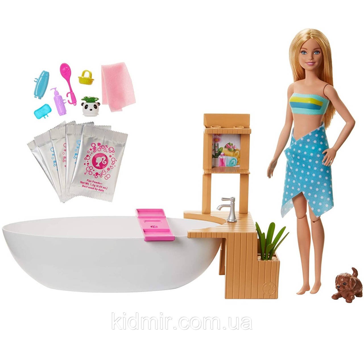 Лялька Барбі Ванна кімната Barbie Fizzy Bath GJN32
